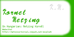 kornel metzing business card